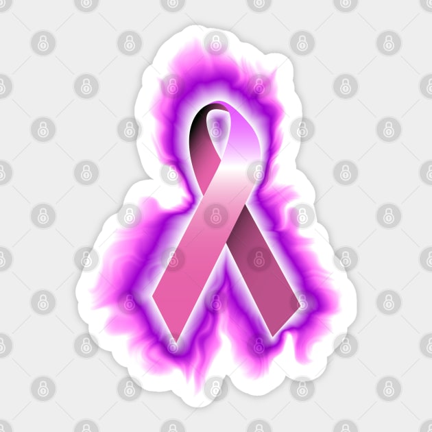 pink breast cancer ribbon Sticker by DrewskiDesignz